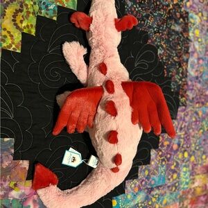 Jellycat Soft Pink Heart Dragon Plush Toy